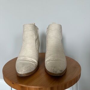 Altar’d State size 7. White snake print booties